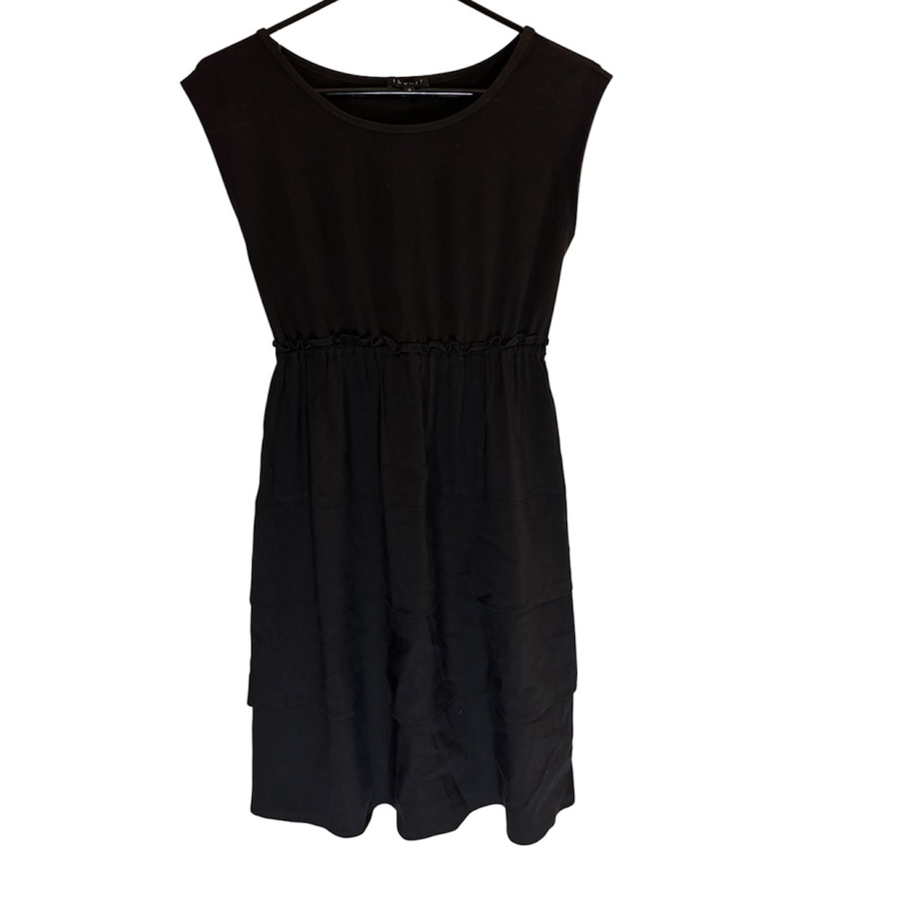 Theory linen blend black dress size 2